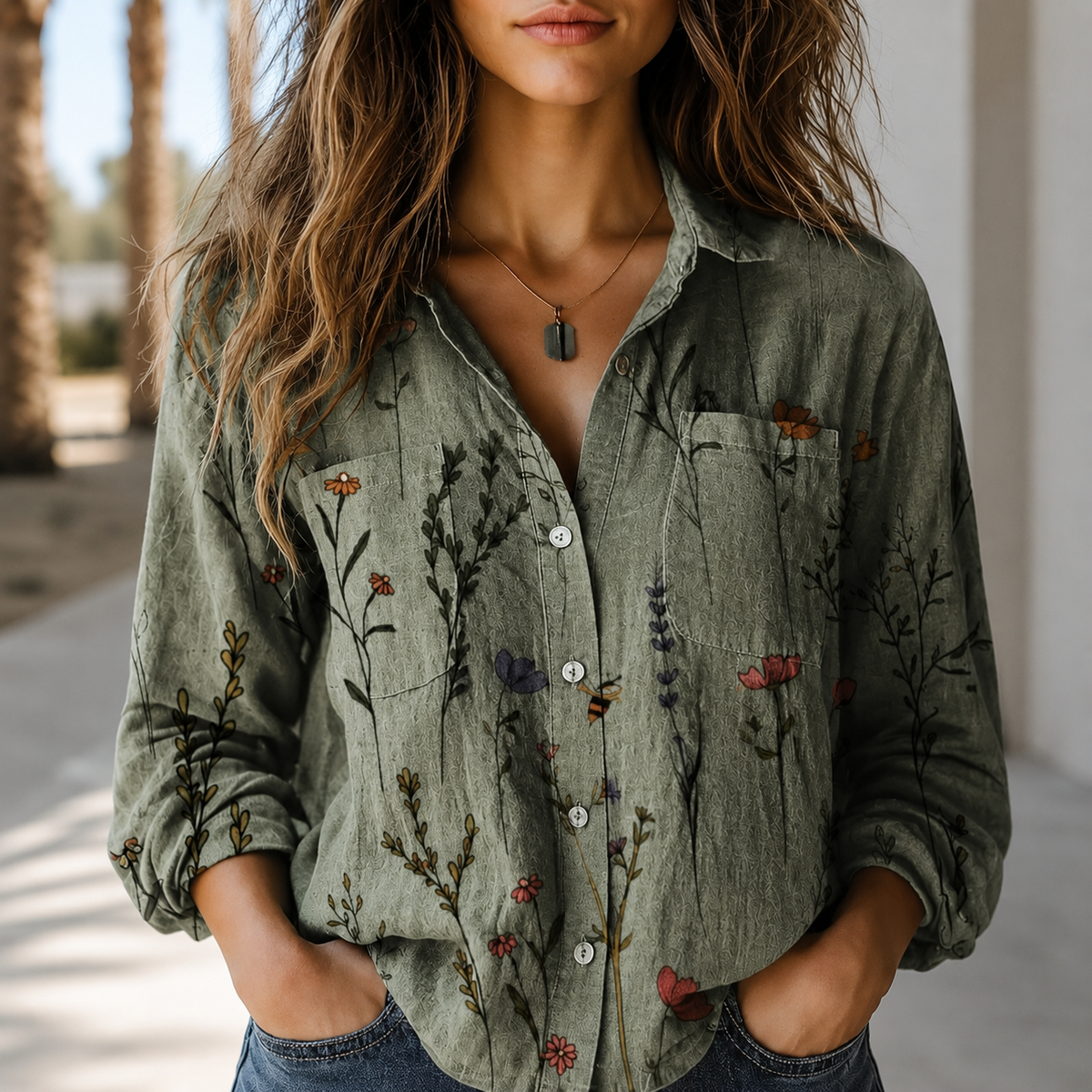 Rhoslyn - Retro Leichte Bluse
