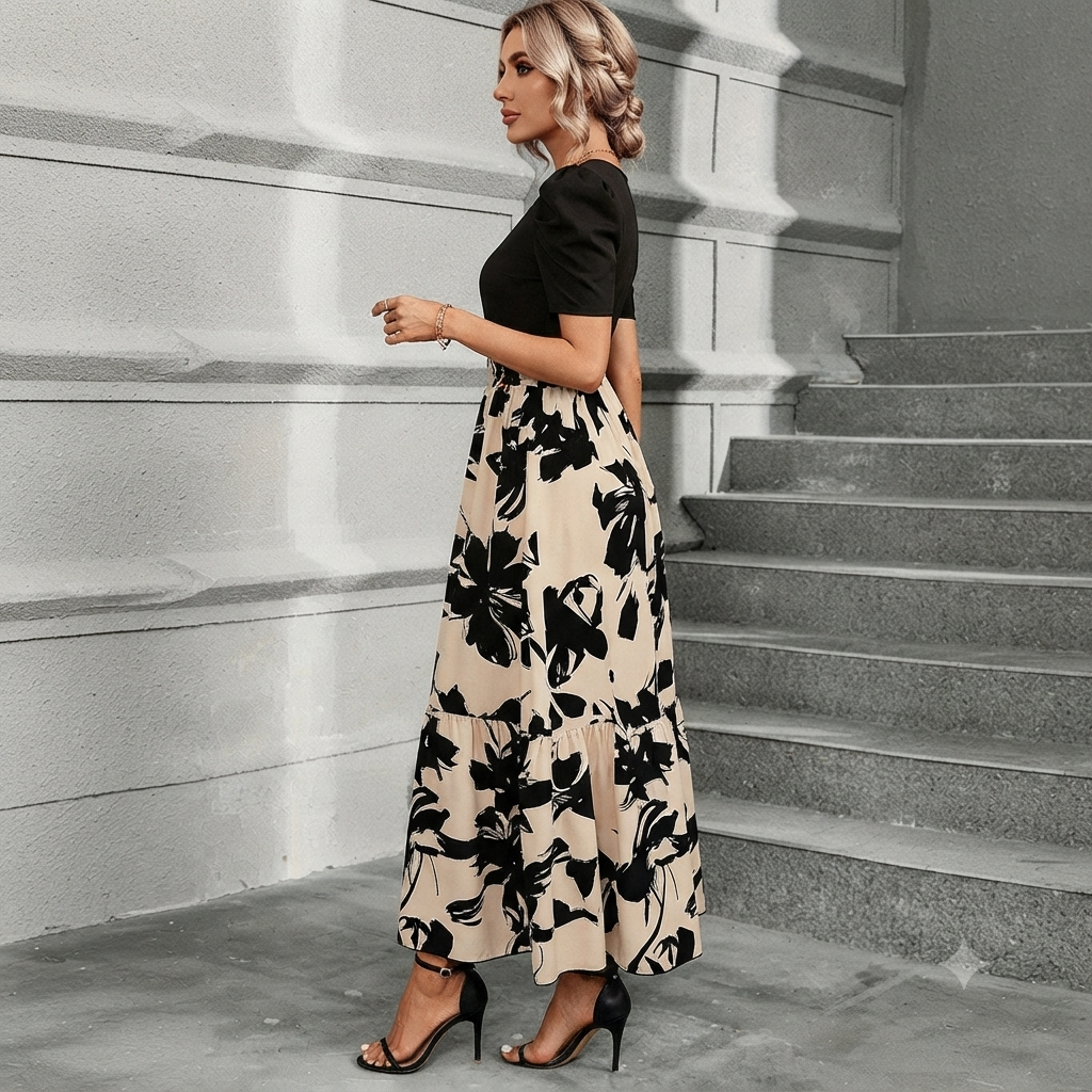 Astrid - Elegantes Kleid mit Blumenmuster