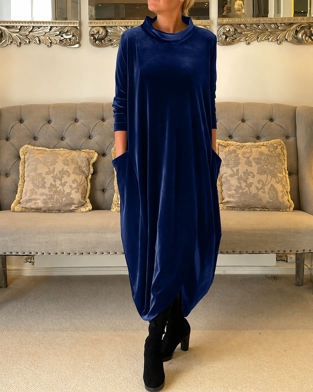 Zalinia - Elegantes Kleid mit Rundhalsausschnitt
