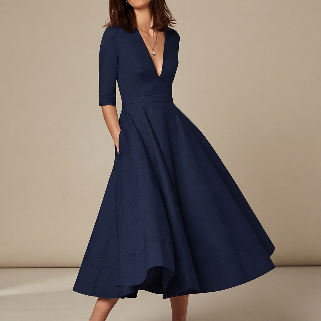 Debbie - Elegantes Kleid mit V-Ausschnitt