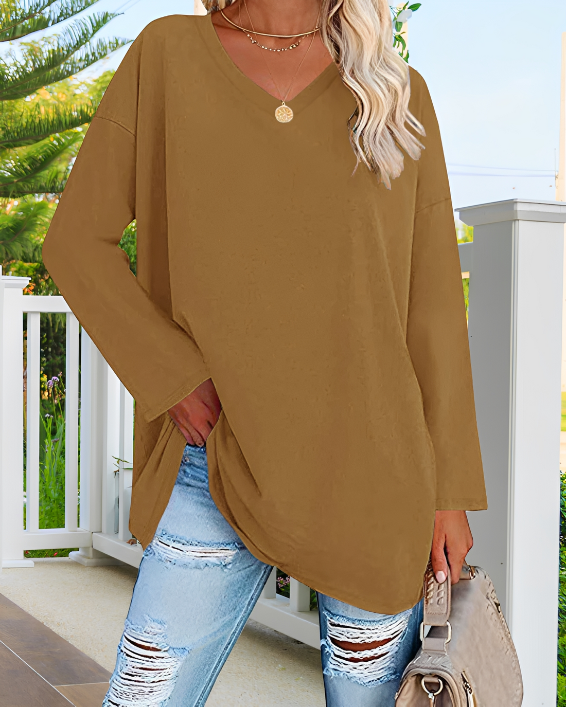 Kendra - Schickes V-Neck-Shirt mit lockerer Passform