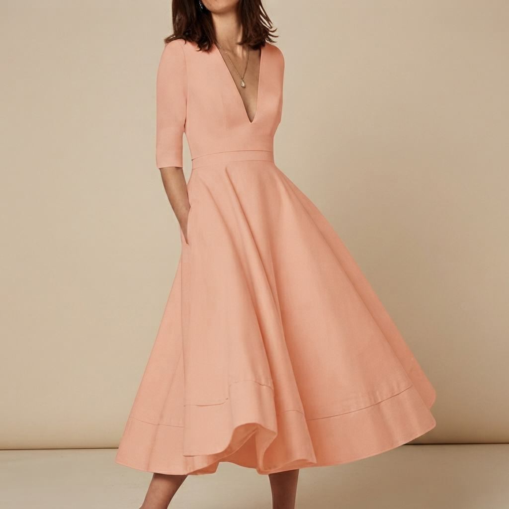 Debbie - Elegantes Kleid mit V-Ausschnitt