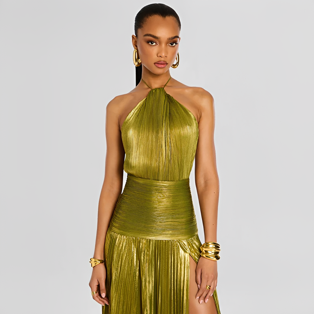 Naira - Schickes Kleid mit Falten und Schlitz