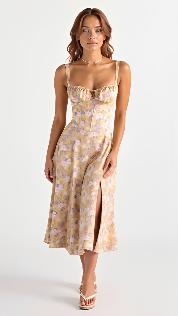 Kiana - Elegantes und Schickes Schlitz-Midikleid