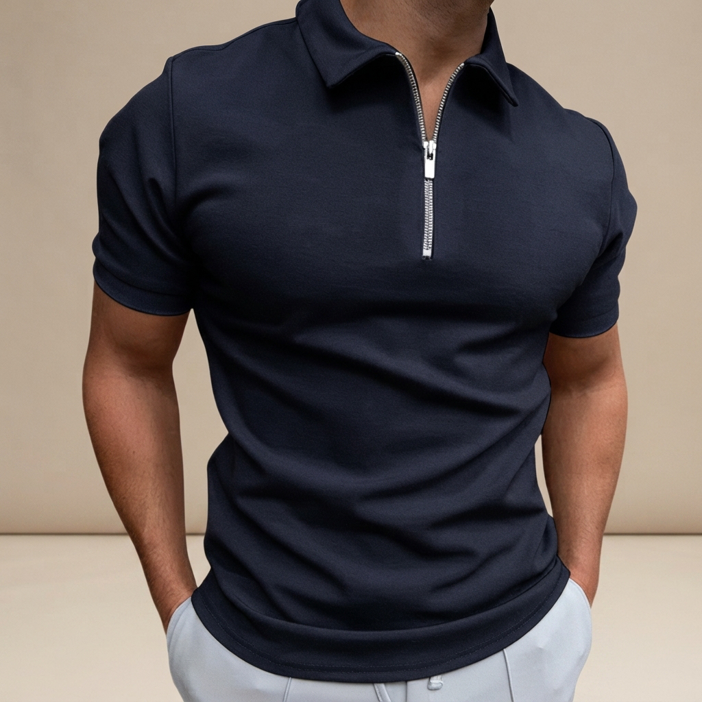 Kesean - Freizeit-Poloshirt mit halbem Reißverschluss
