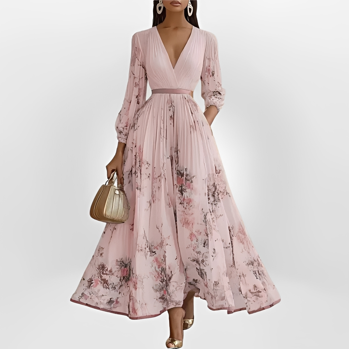Klarise - Elegantes Kleid mit überkreuztem V-Ausschnitt