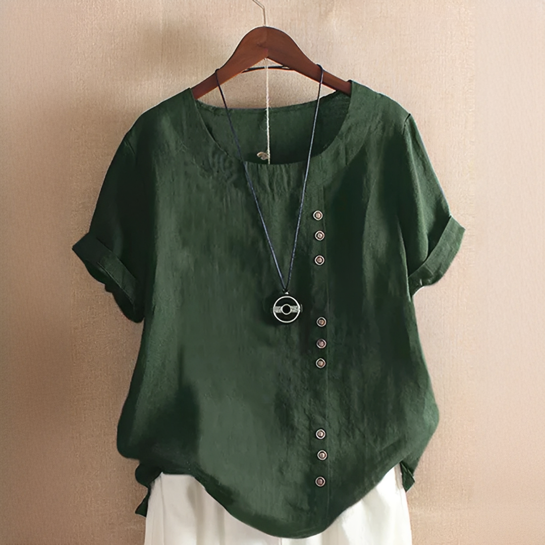 Noelle - Stilvolle Locker sitzende Bluse mit Knöpfen