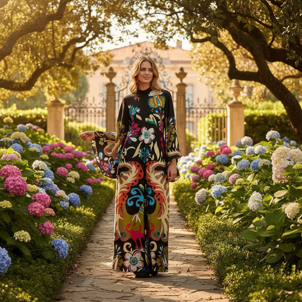 Kymbrea - Elegantes weit geschnittenes Maxi-Kleid