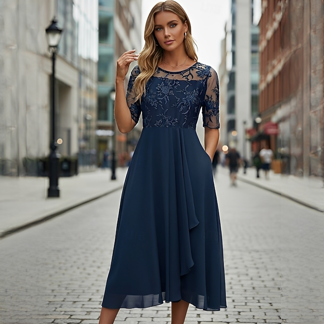 Victoria - Elegantes Sommerkleid mit Spitze