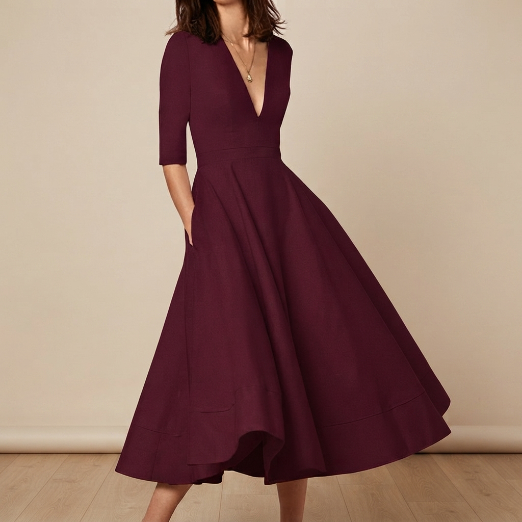 Debbie - Elegantes Kleid mit V-Ausschnitt