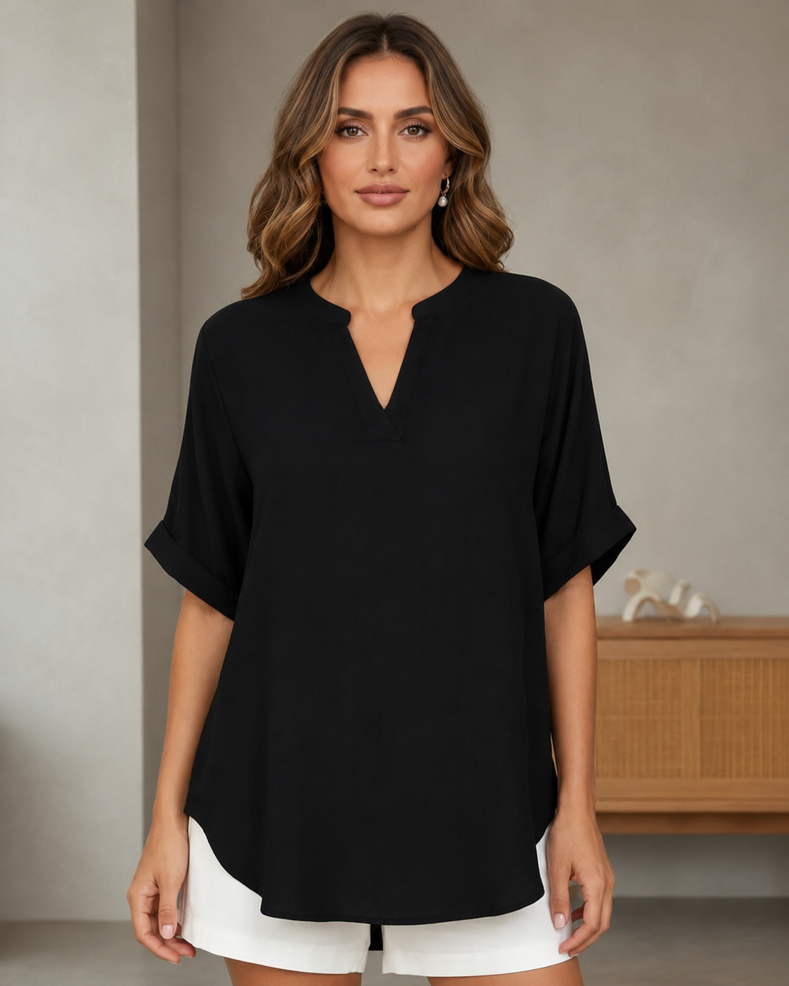 Taylor - Lockere Bluse mit V-Ausschnitt