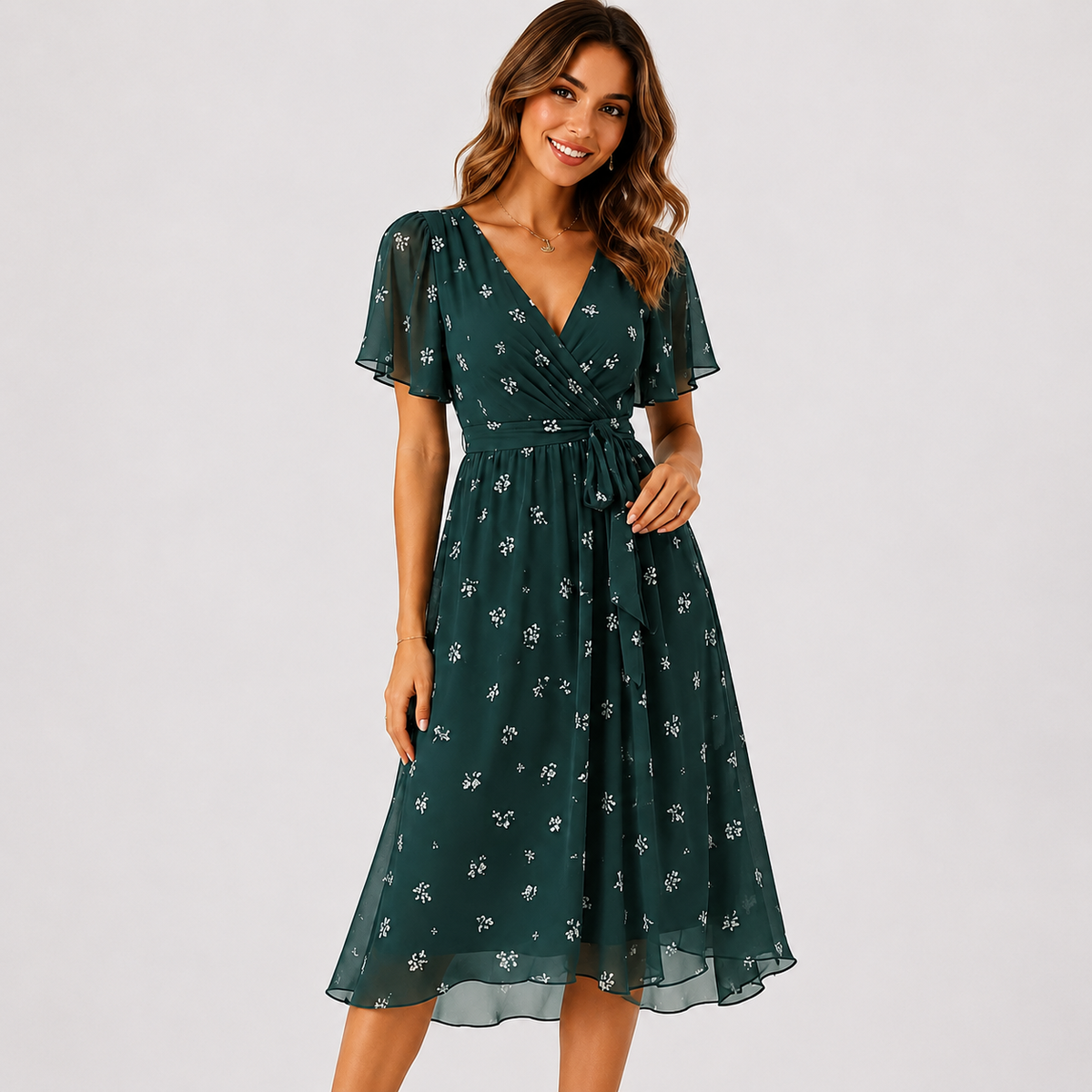 Elsinya - Schickes und fließendes Midi-Kleid