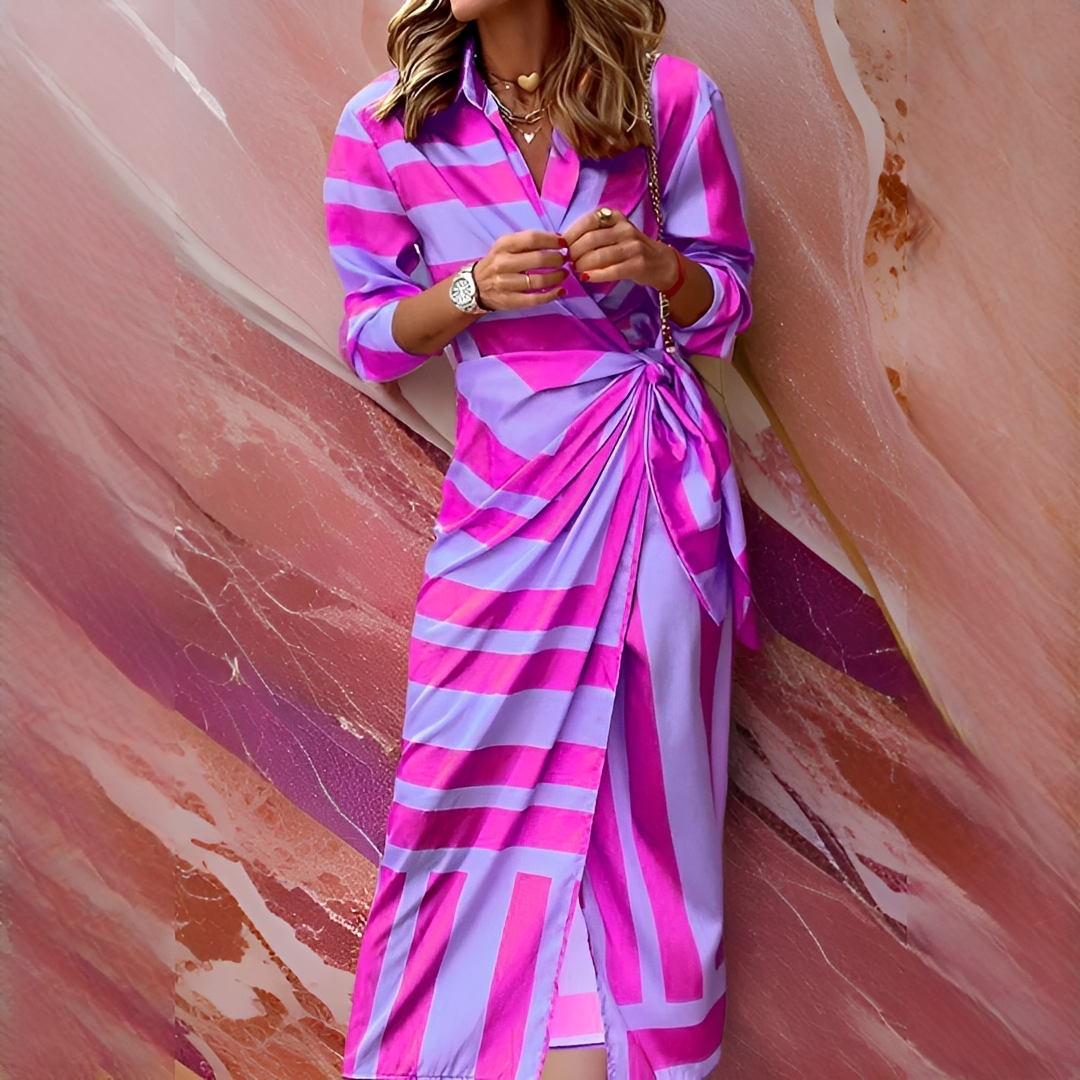 Emily - Elegantes und Schickes Gestreiftes Kleid