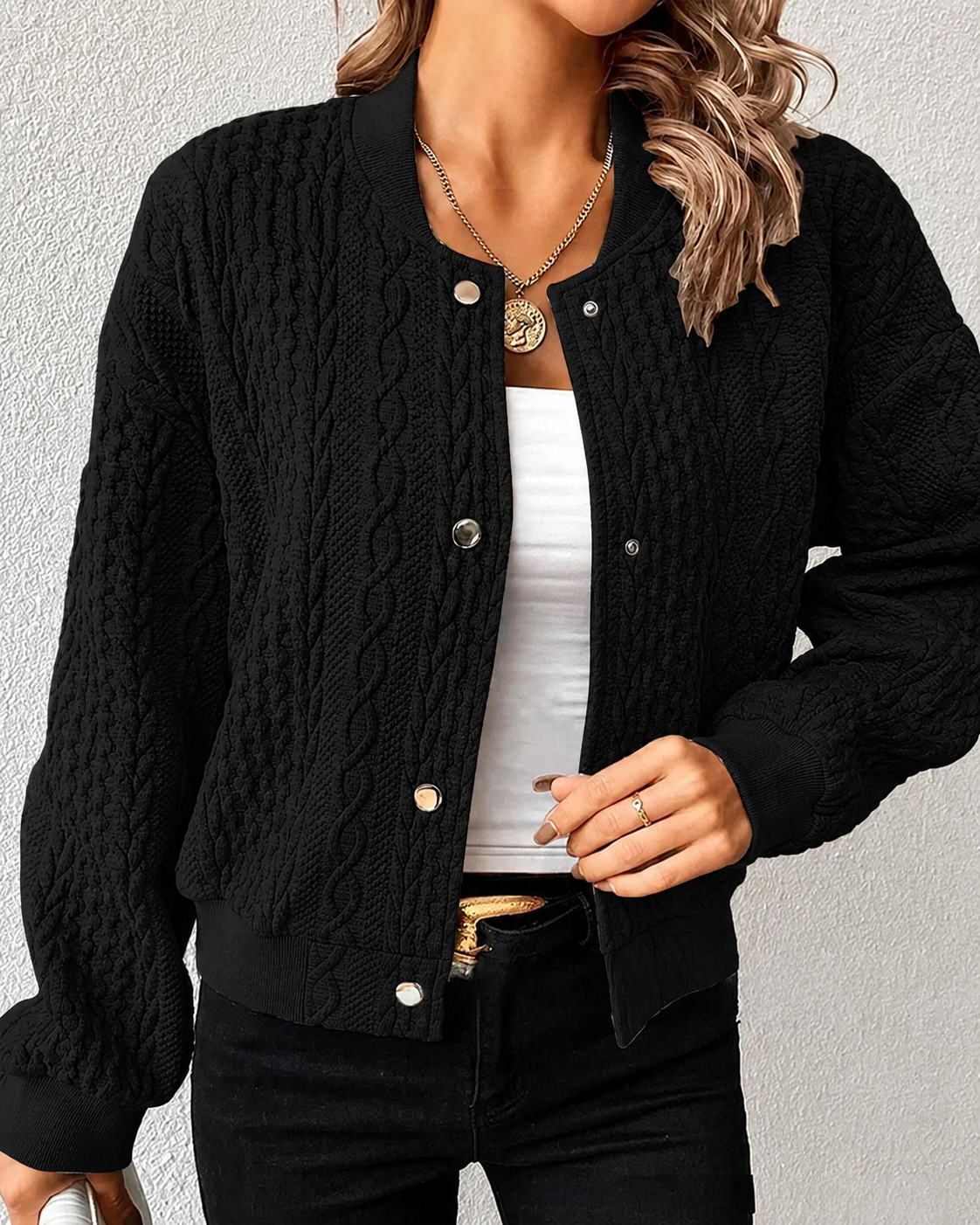 Kymbrea - Bequeme Strickjacke mit Knöpfen