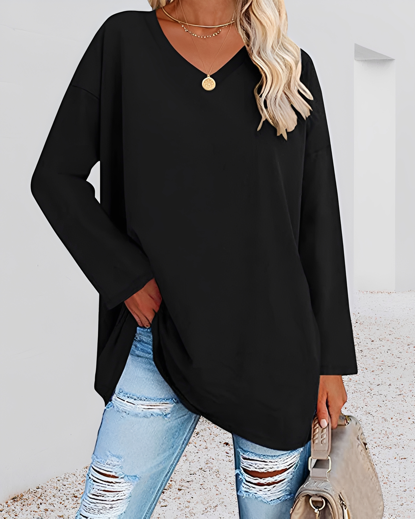 Kendra - Schickes V-Neck-Shirt mit lockerer Passform