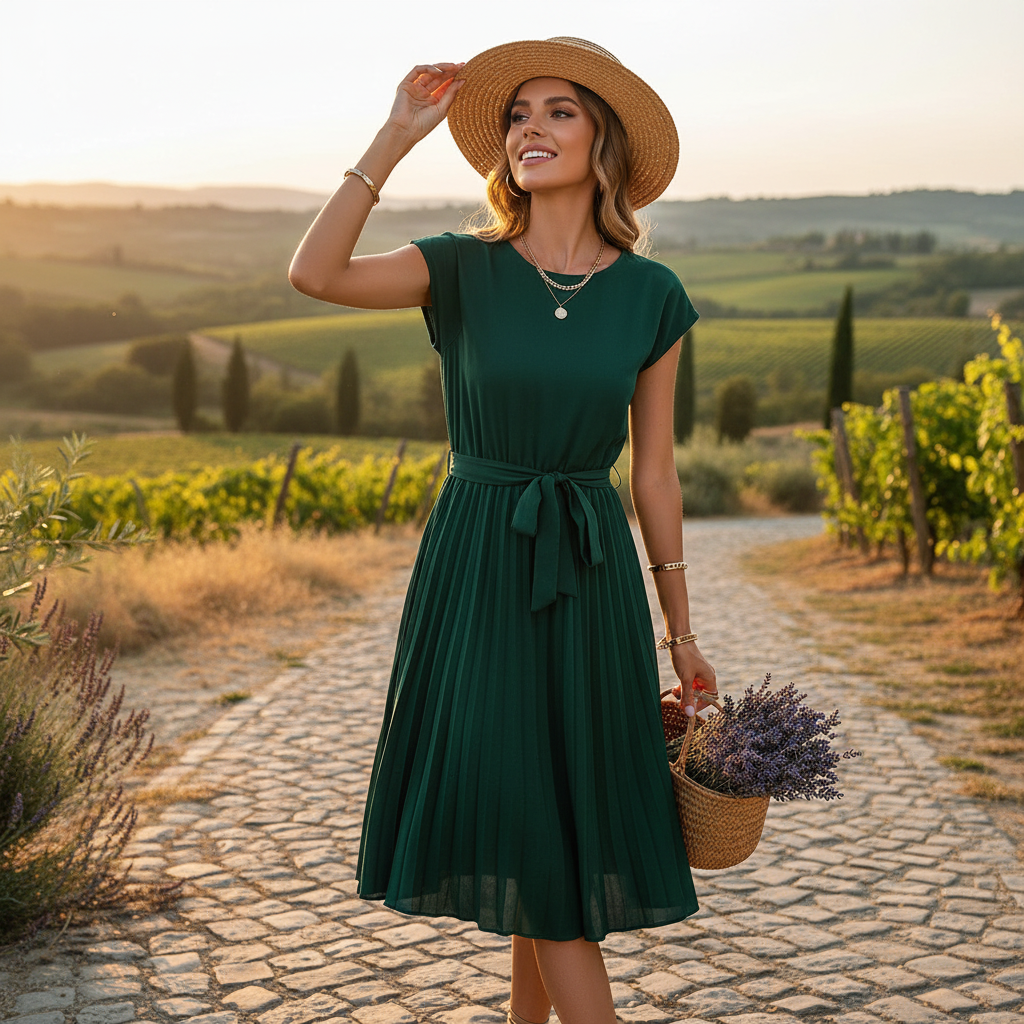 Jelica - Schickes Midikleid mit Falten