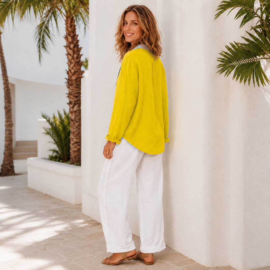 Razieh - Komfortable Bluse mit Knöpfen