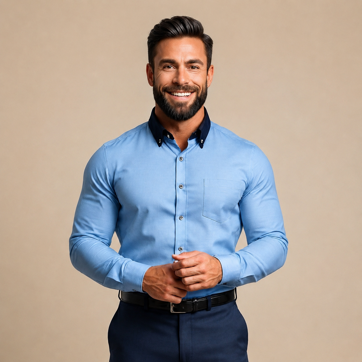 Giovanni - Anpassbares Langarm-Poloshirt