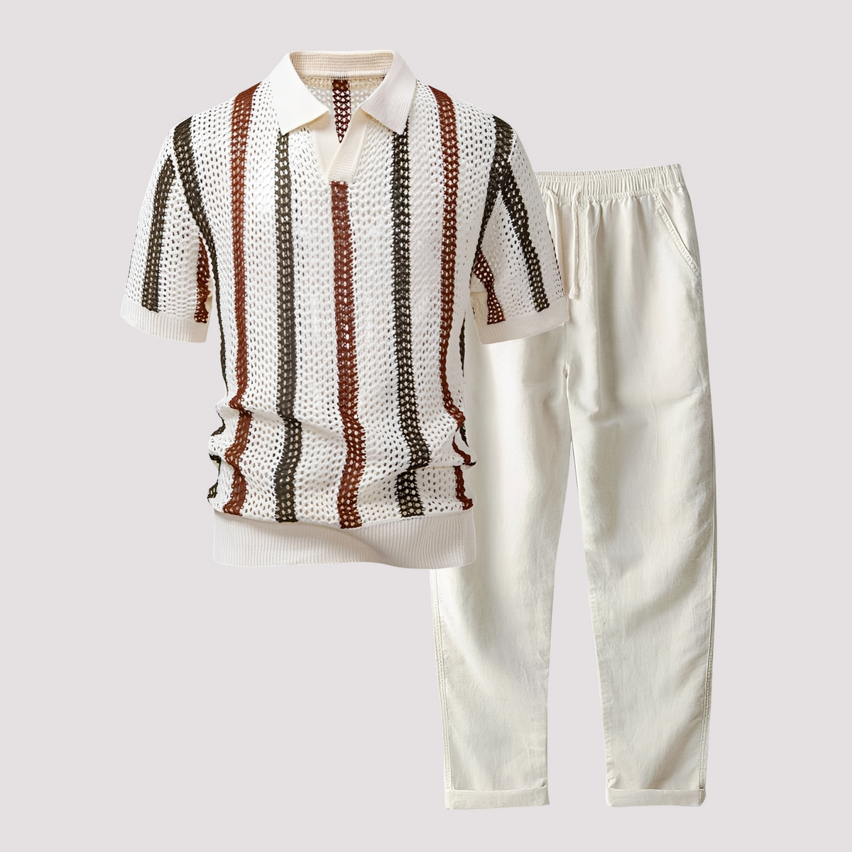 Richards - Komfortables Streifen-Polo mit passender Hose