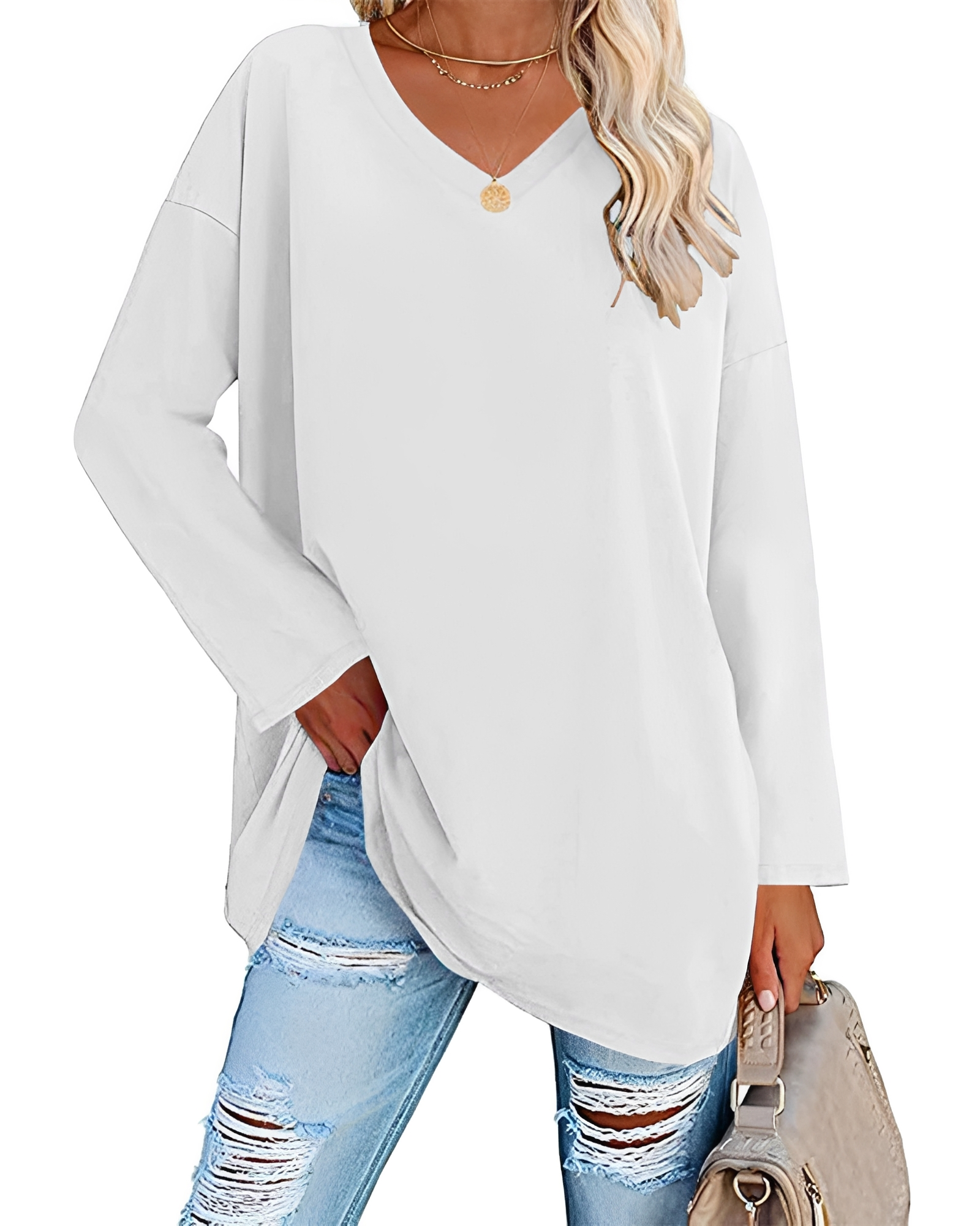 Kendra - Schickes V-Neck-Shirt mit lockerer Passform