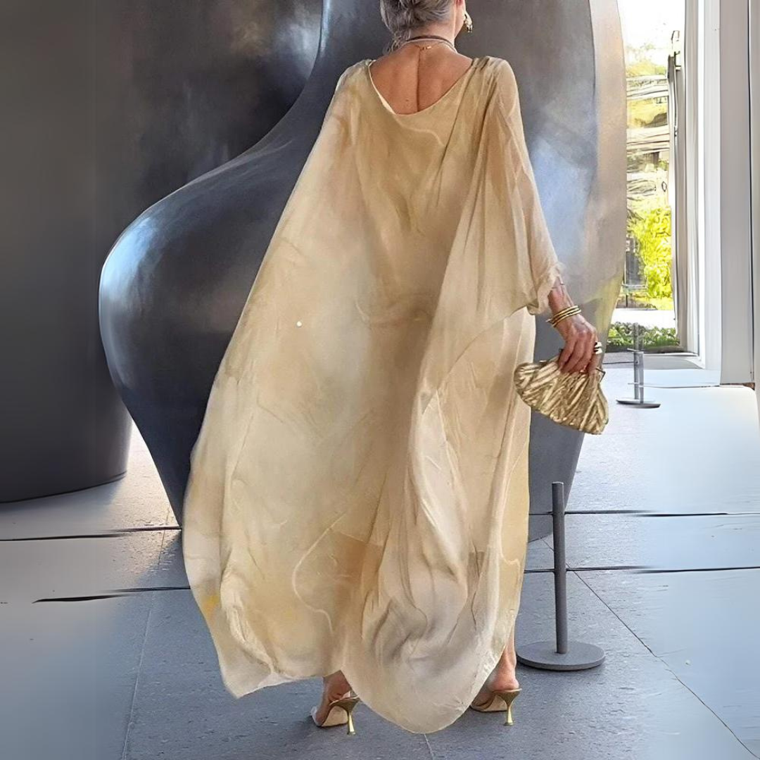 Aurorah - Elegantes Midikleid mit Rundhalsausschnitt