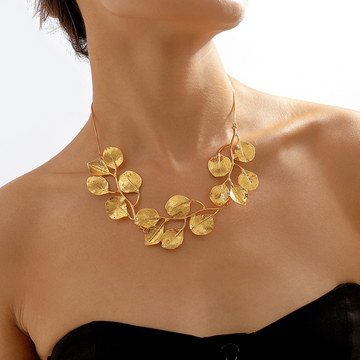 Golden Leaf - Vintage Feigenblatt-Halskette