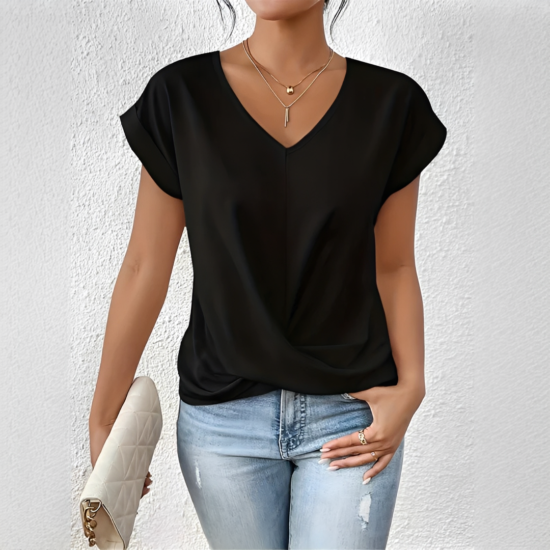 Velanie - Leichtes Shirt mit V-Ausschnitt
