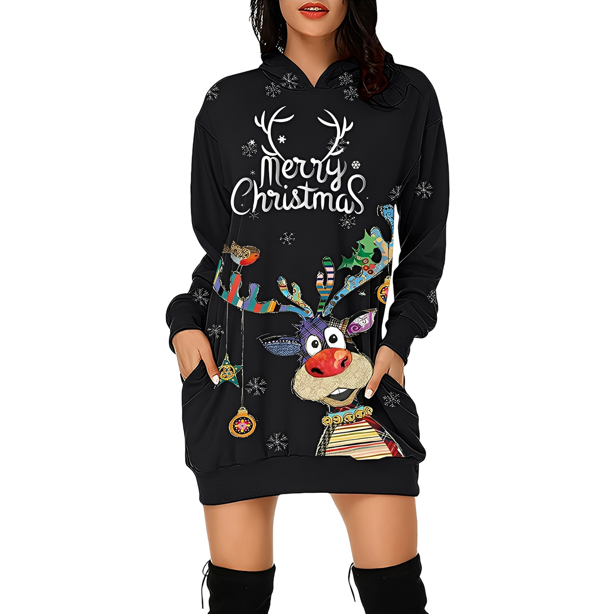 Georgia - Schickes Weihnachtskapuzenkleid für Damen