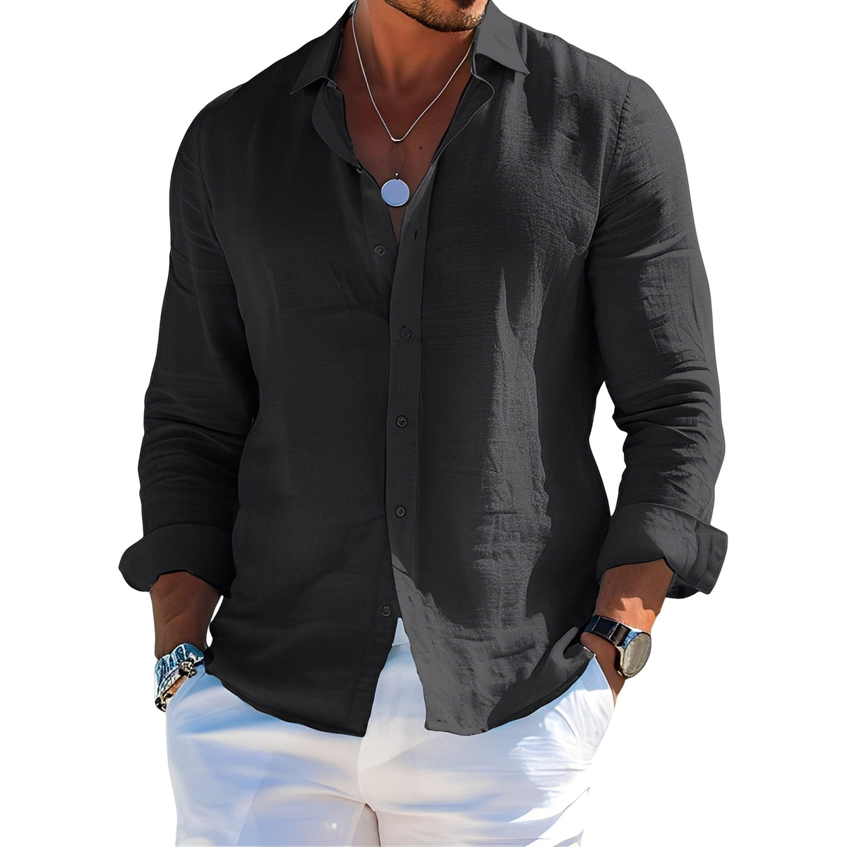 Félicien - Bequemes Poloshirt mit langen Ärmeln