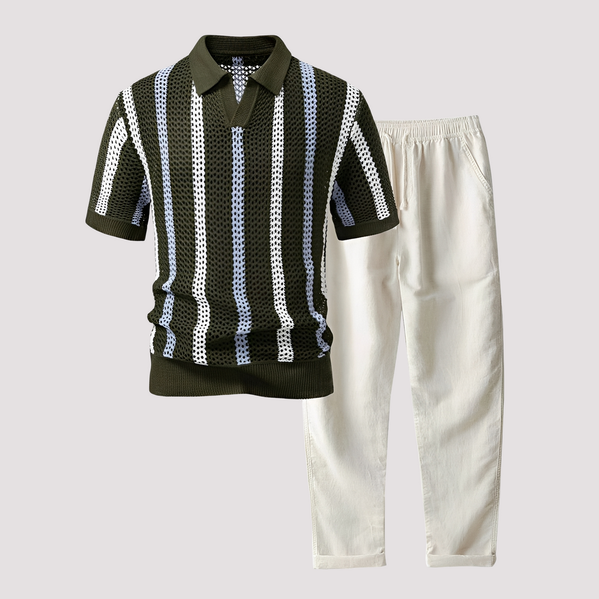 Richards - Komfortables Streifen-Polo mit passender Hose