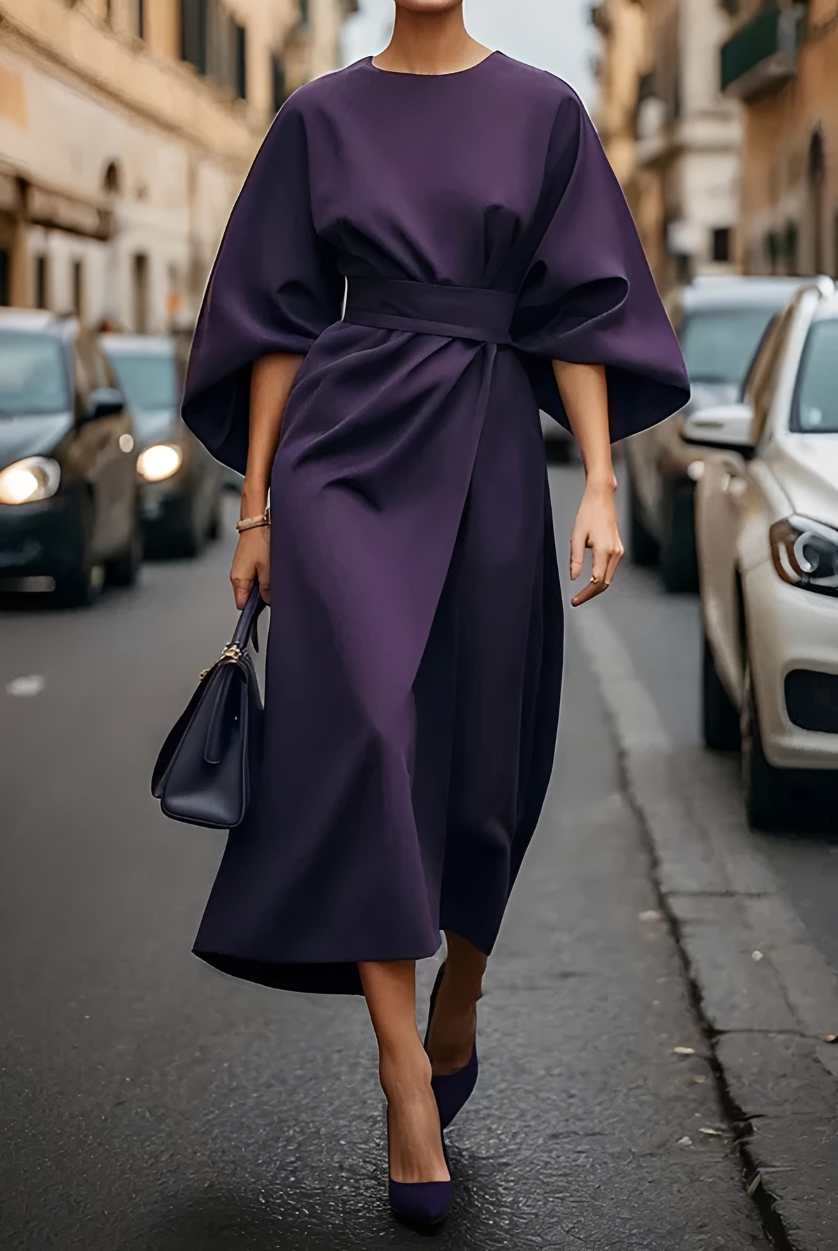 Vera - Elegantes Midikleid mit Gürtel