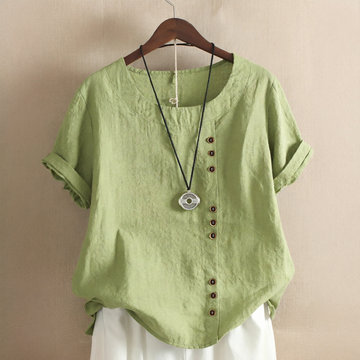 Noelle - Stilvolle Locker sitzende Bluse mit Knöpfen