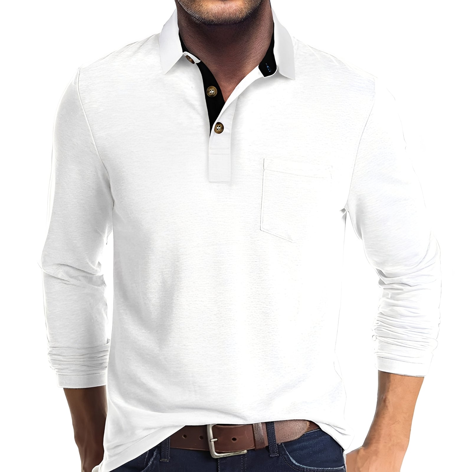 Marty - Bequemes Langarm-Poloshirt für Herren