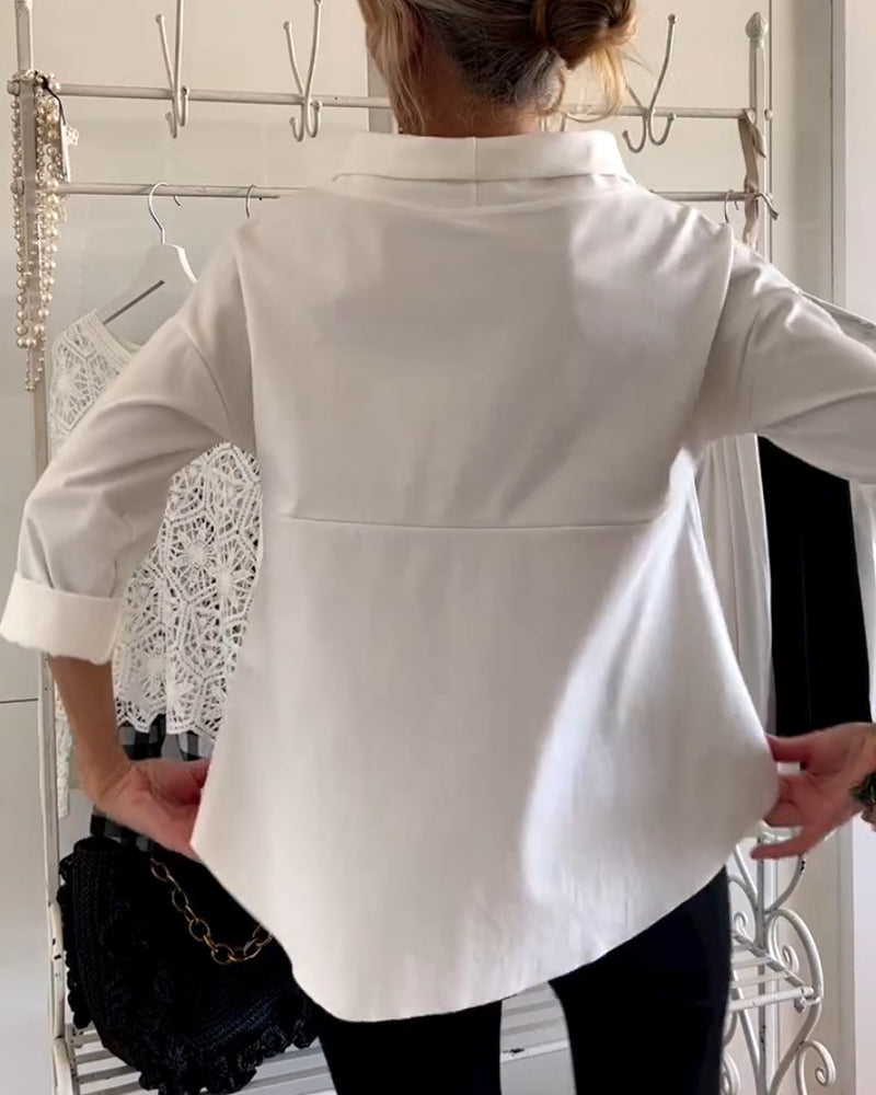 Sofia - Damenbluse mit weitem Kragen