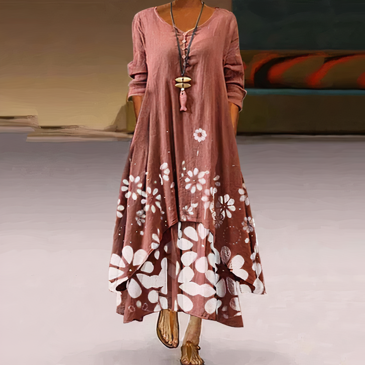Anissa - Elegantes Midi-Kleid mit Knöpfen