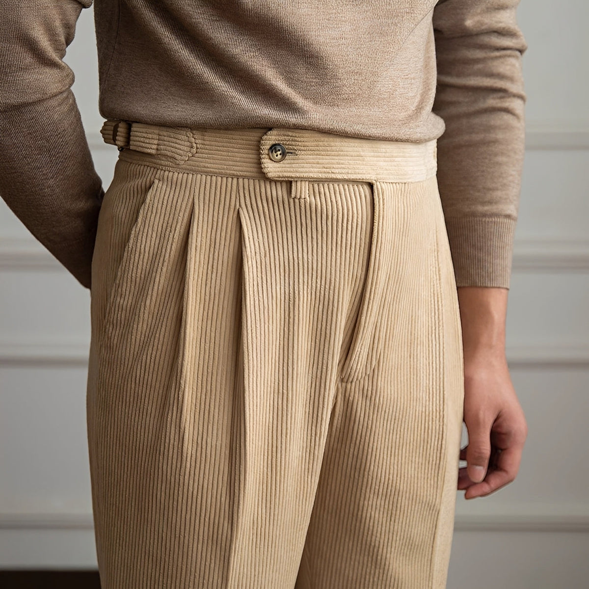 Rafael - Hoch taillierte Cord-Hosen