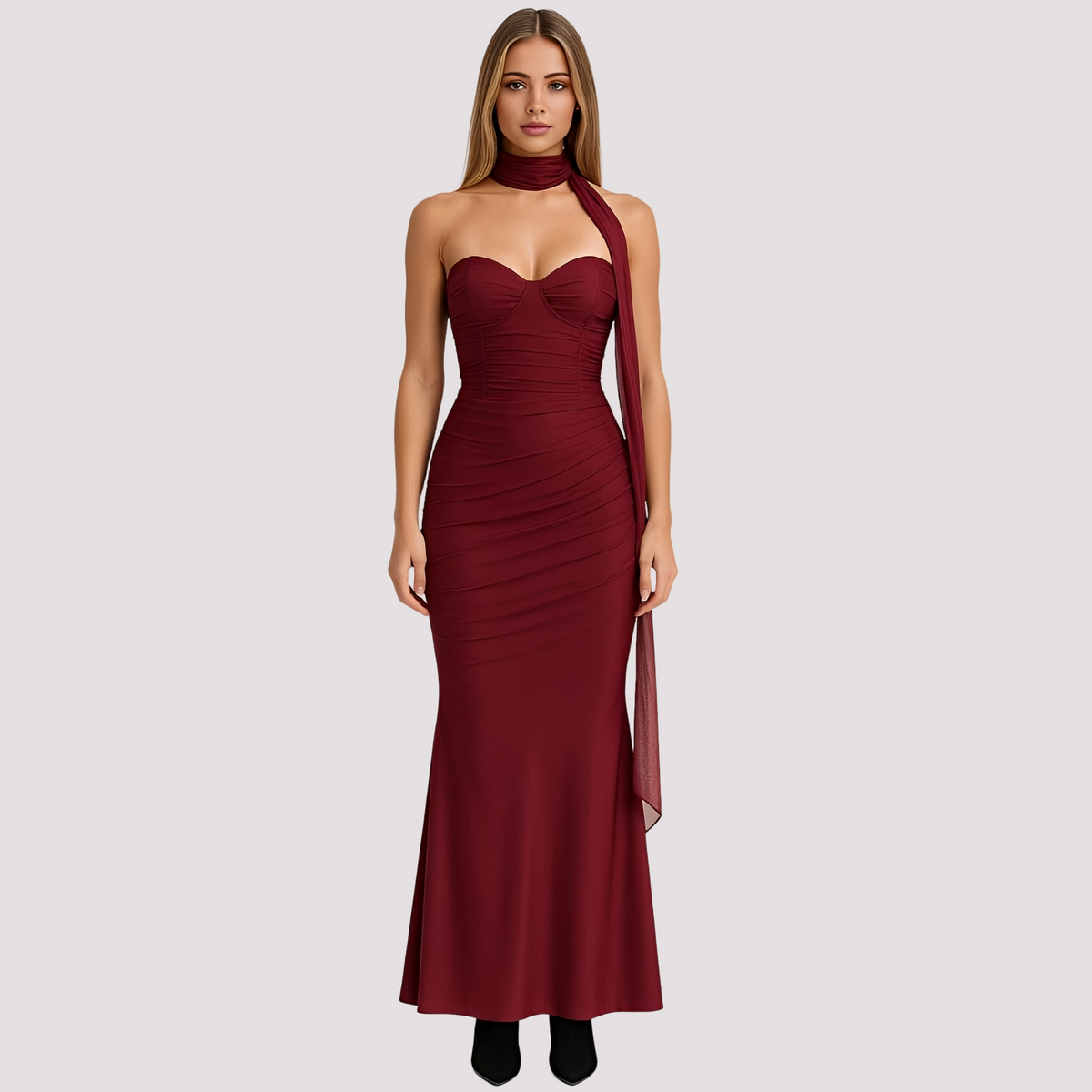 Antonia - Elegantes Choker-Kleid in schmaler Passform