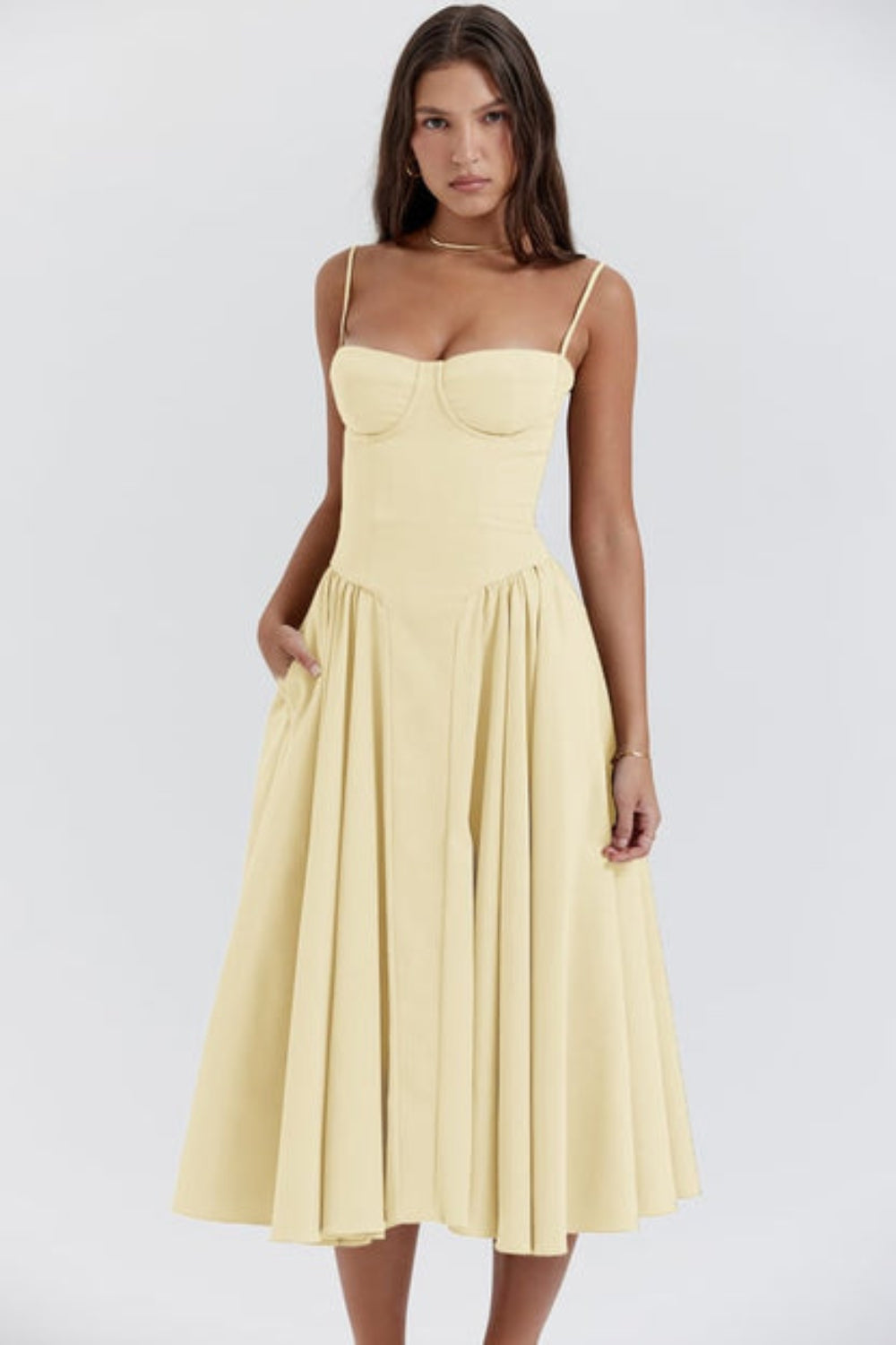 Damen Midikleid – Elegantes figurbetontes Kleid für Party, Hochzeit & Abend