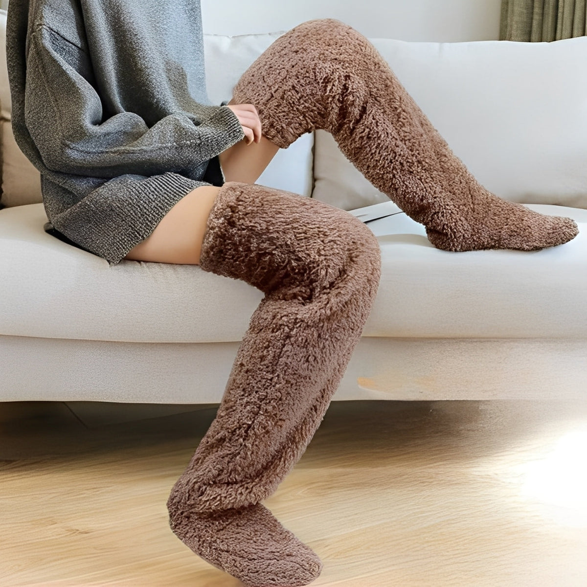 Camellia - Warme Damensocken für den Winter über das Knie
