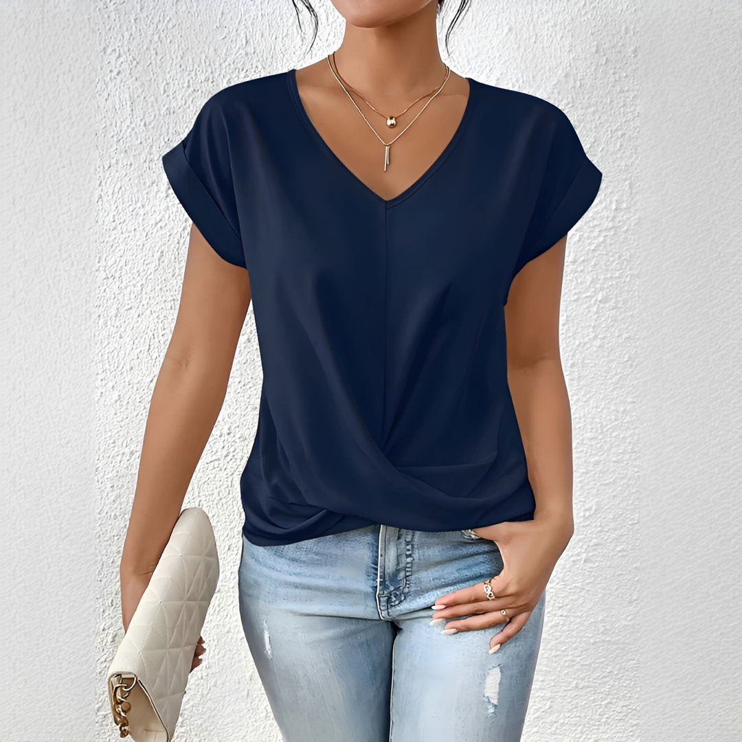 Velanie - Leichtes Shirt mit V-Ausschnitt