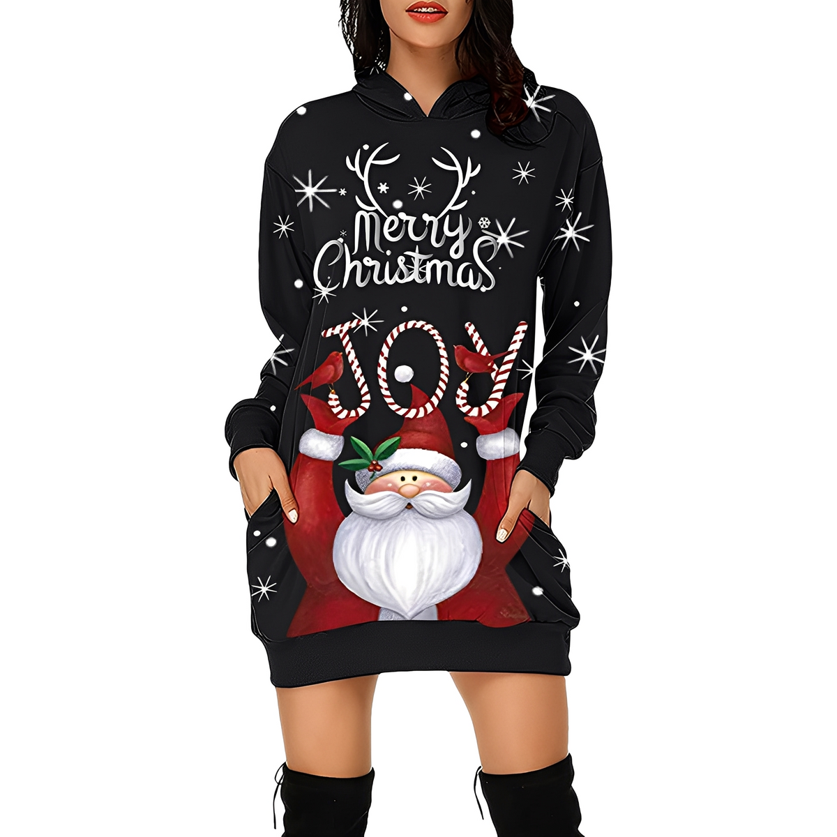 Georgia - Schickes Weihnachtskapuzenkleid für Damen