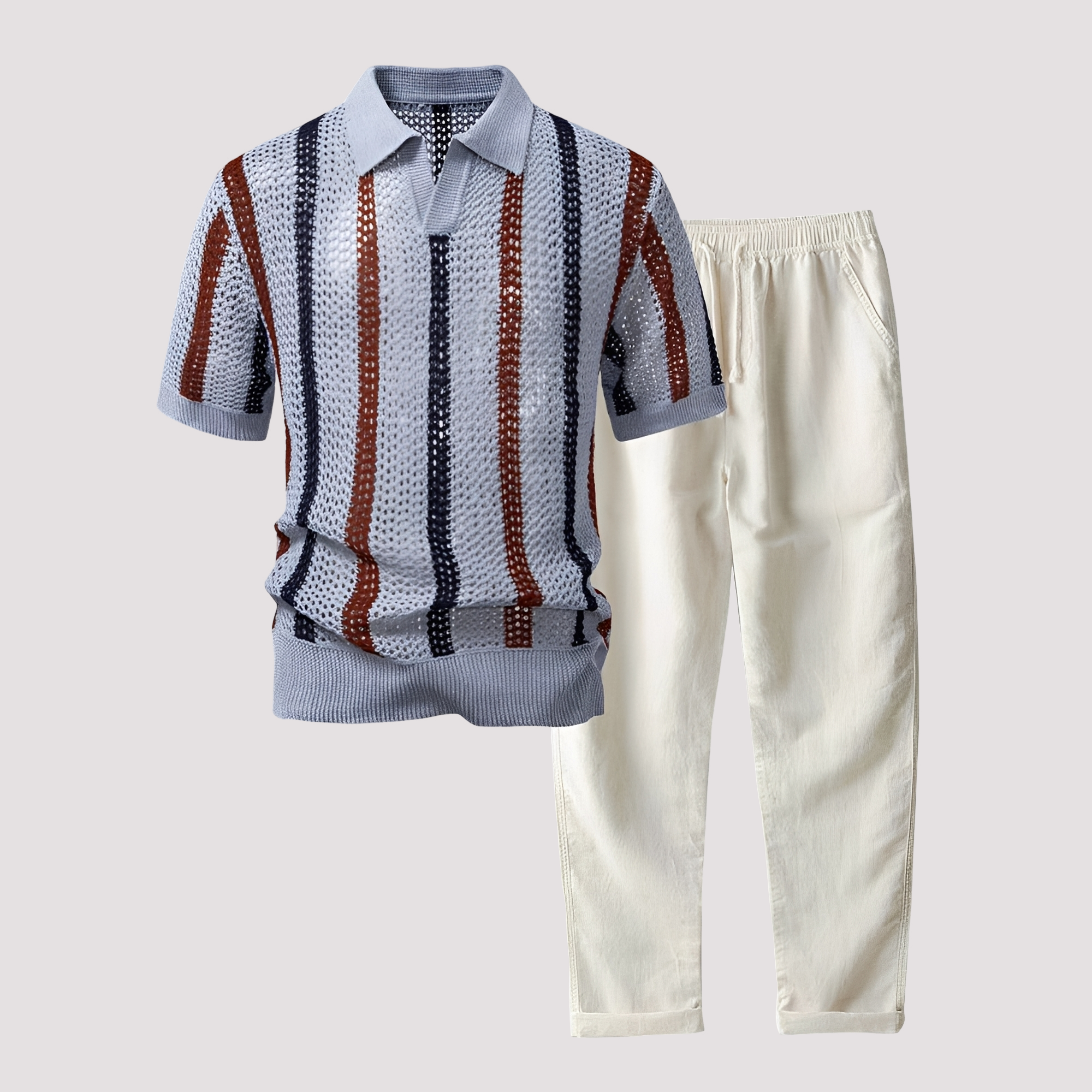 Richards - Komfortables Streifen-Polo mit passender Hose