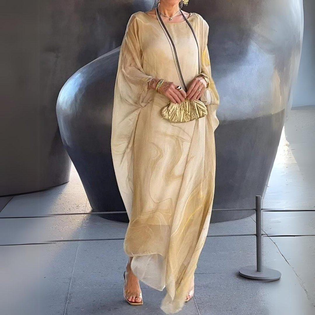 Aurorah - Elegantes Midikleid mit Rundhalsausschnitt