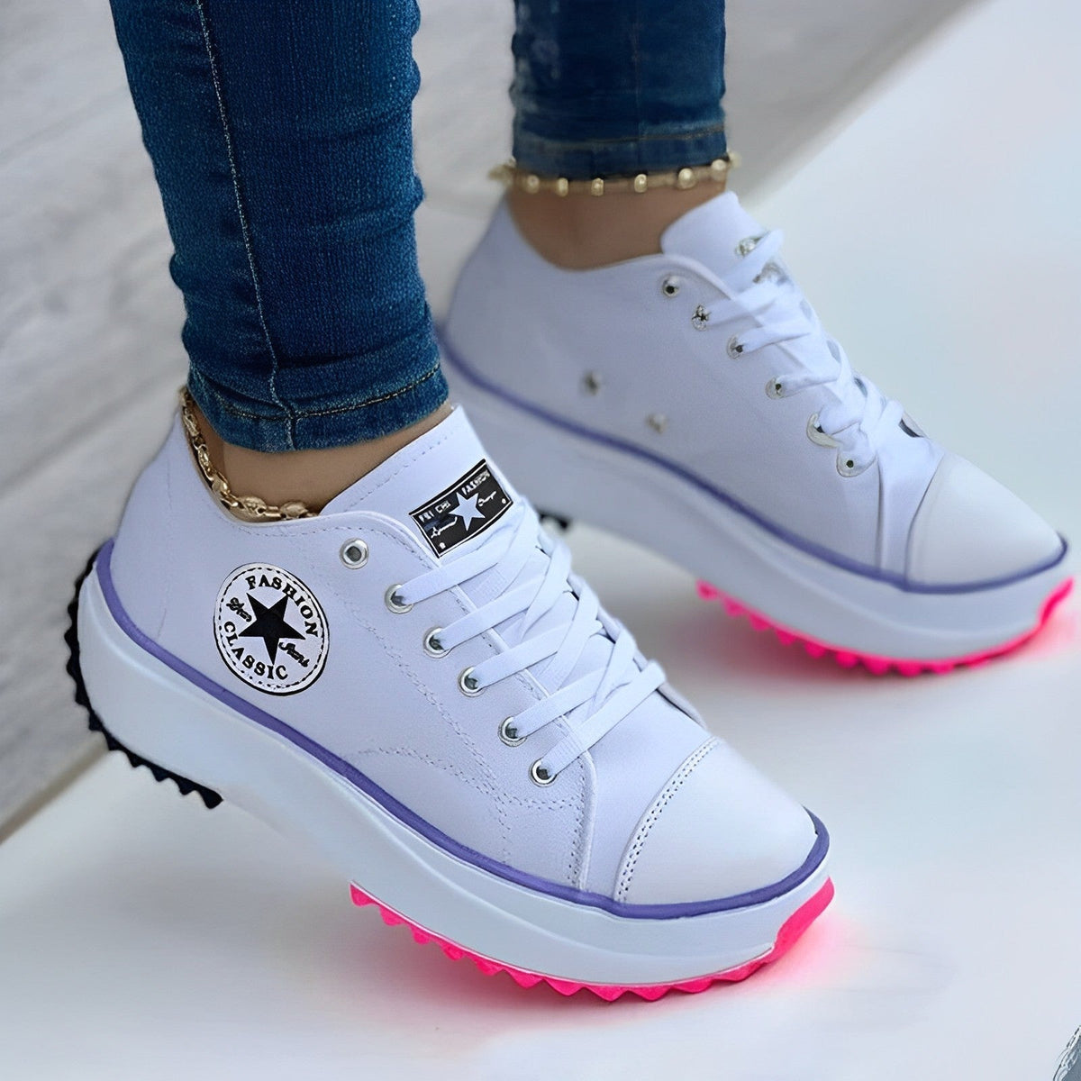Leinenschuhe - Modische Damen Sneakers