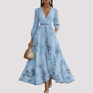Leah - Midikleid mit floralem Muster und langen Ärmeln