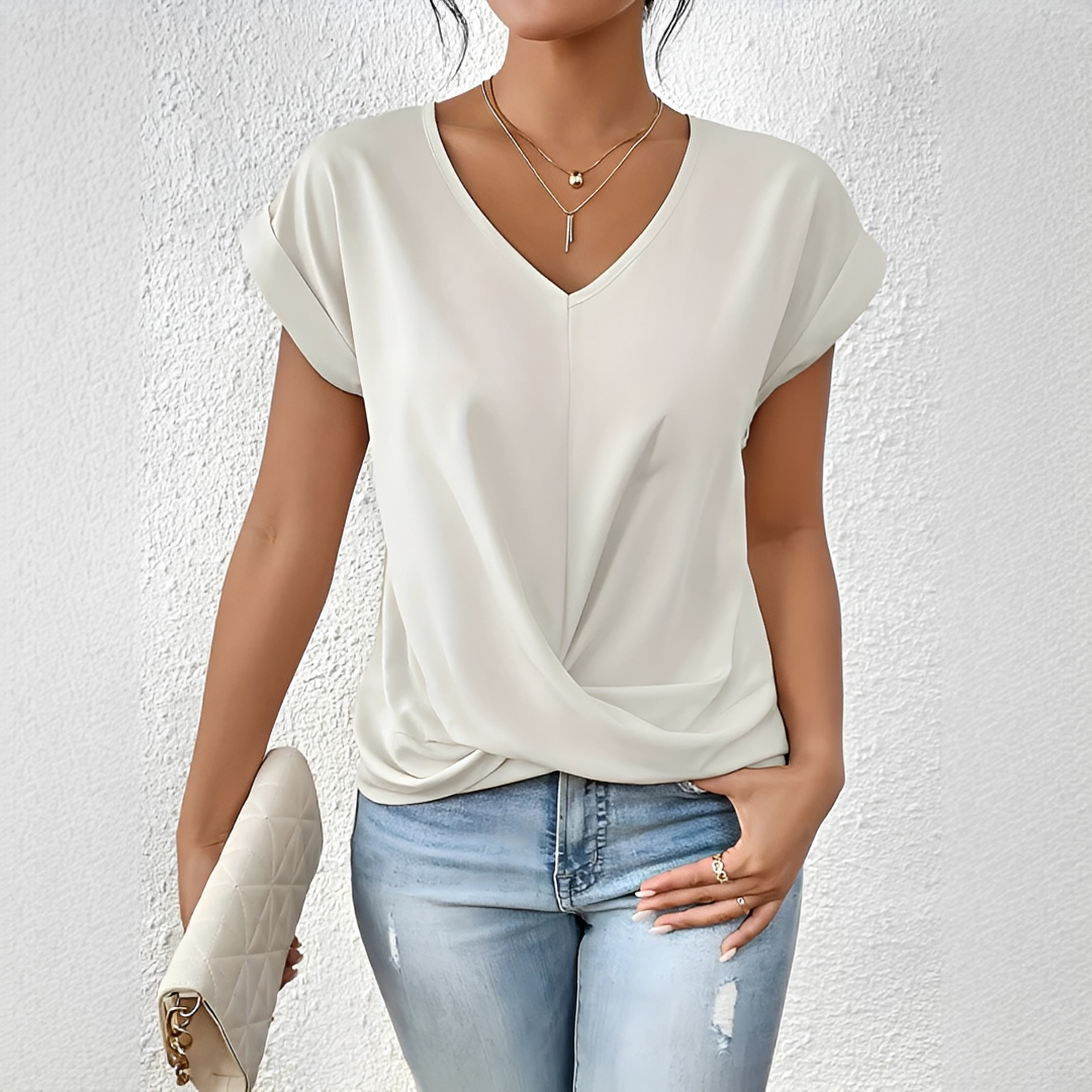 Velanie - Leichtes Shirt mit V-Ausschnitt
