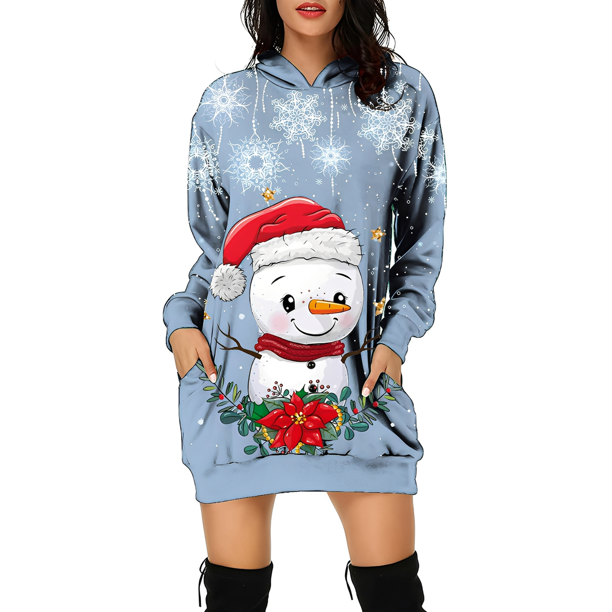 Georgia - Schickes Weihnachtskapuzenkleid für Damen