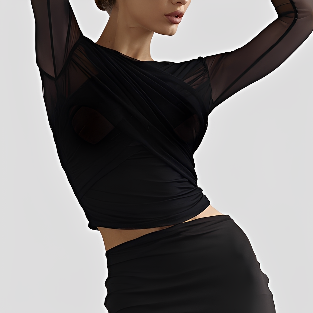 Cara - Elegante Bluse mit langen Ärmeln und Falten