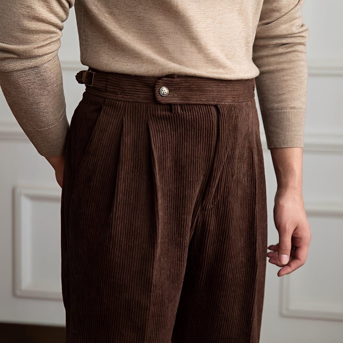 Rafael - Hoch taillierte Cord-Hosen