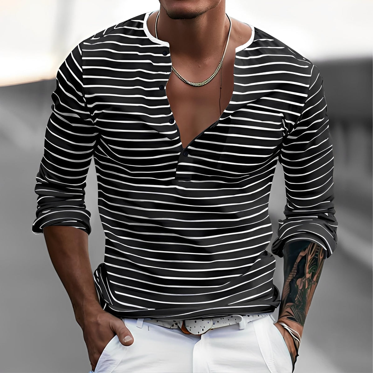 Thomson - Stilvolles Langarmshirt mit Streifen